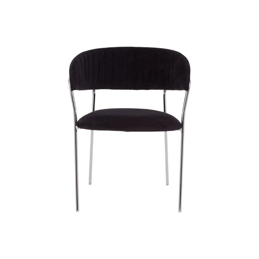 aRmanica ELECTERA BLACK CHANNEL CHROME FINISH DINING CHAIR  X2