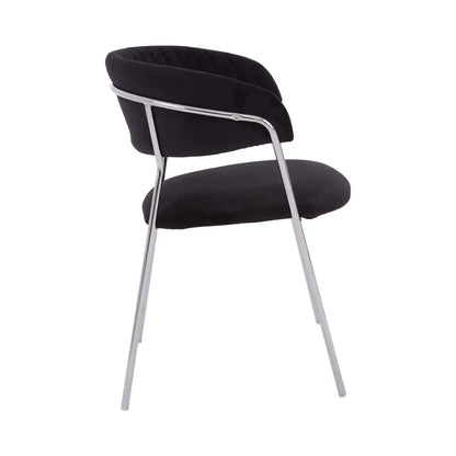 aRmanica ELECTERA BLACK CHANNEL CHROME FINISH DINING CHAIR  X2