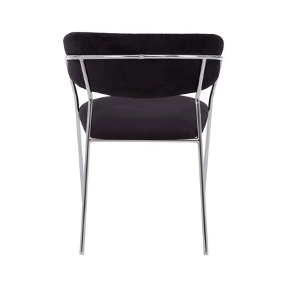 aRmanica ELECTERA BLACK CHANNEL CHROME FINISH DINING CHAIR  X2