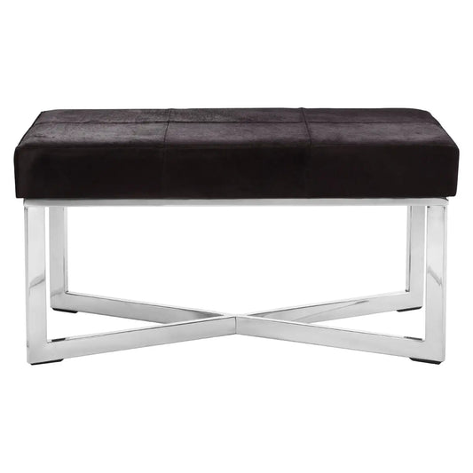 aRmanica MAYFAIR TOWNHOUSE BLACK LEATHER BENCH