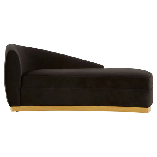 aRmanica CHELSEA BLACK LEFT ARM CHAISE LONGUE