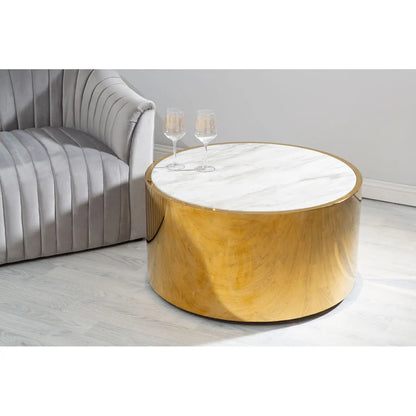 aRmanica Carl Gold Round Coffee Table