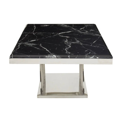 aRmanica ARENZO BLACK MARBLE AND SILVER COFFEE TABLE