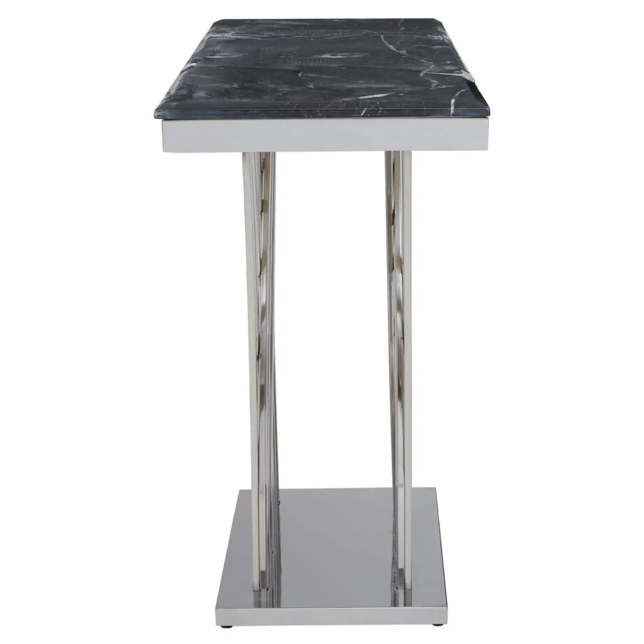 aRmanica Arenzo Black Marble And Silver Console Table