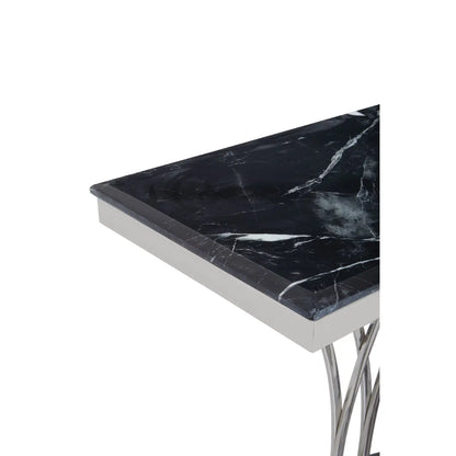 aRmanica Arenzo Black Marble And Silver Console Table