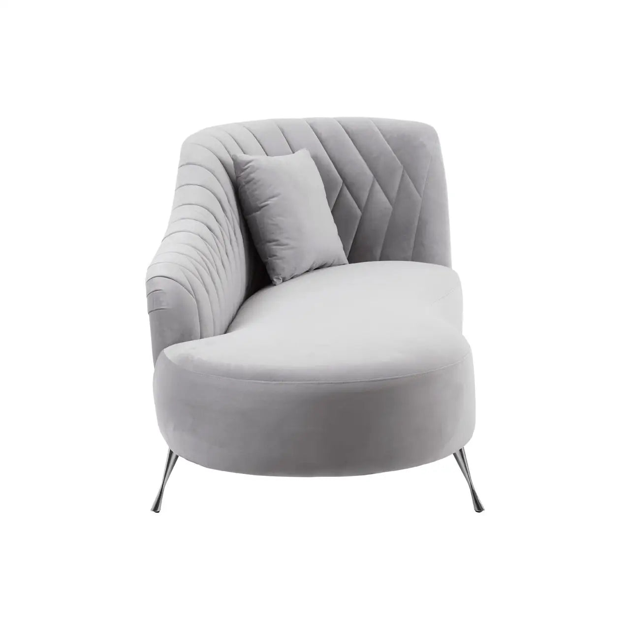 aRmanica LENA GREY VELVET RIGHT ARM CHAISE LONGUE