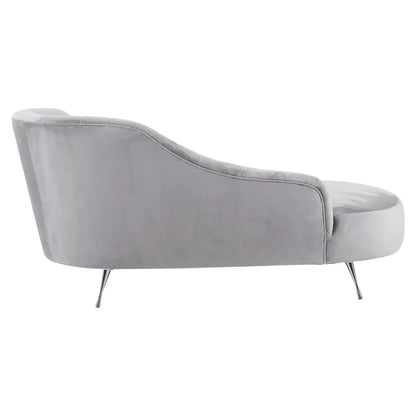 aRmanica LENA GREY VELVET RIGHT ARM CHAISE LONGUE