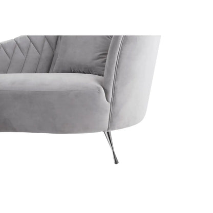 aRmanica LENA GREY VELVET RIGHT ARM CHAISE LONGUE