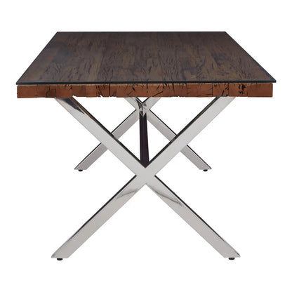 aRmanica KERALO NATURAL DINING TABLE WITH CROSS BASE