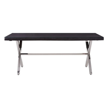 aRmanica KERALA BLACK DINING TABLE WITH CROSS BASE