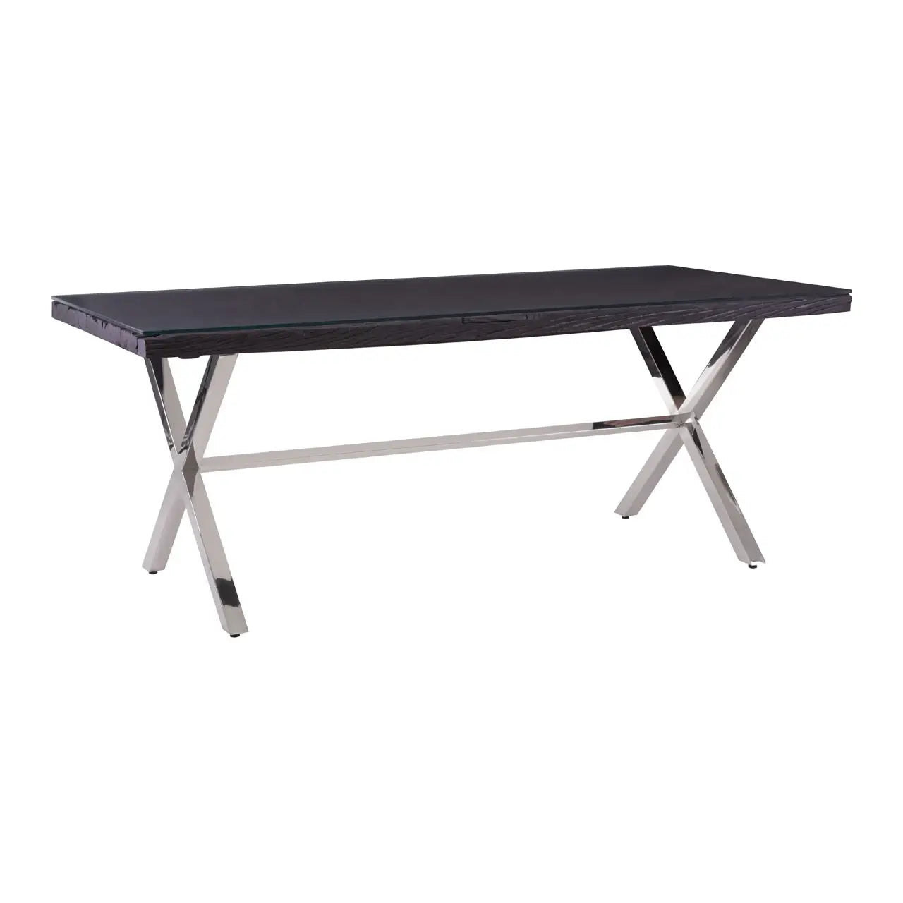 aRmanica KERALA BLACK DINING TABLE WITH CROSS BASE