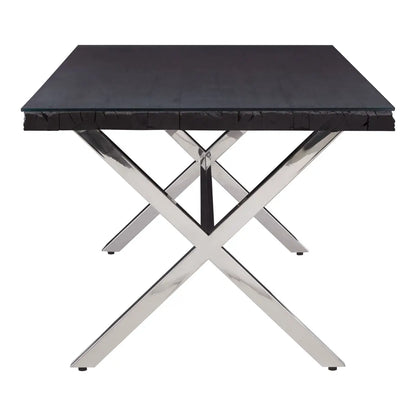 aRmanica KERALA BLACK DINING TABLE WITH CROSS BASE