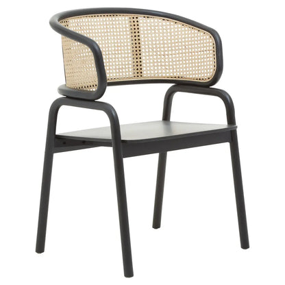 aRmanica CORSA CANE RATTAN AND BLACK CHAIR