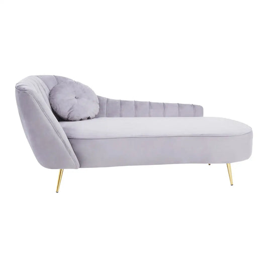 aRmanica FARAH GREY LEFT ARM VELVET CHAISE