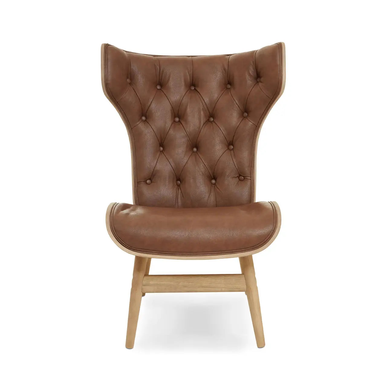 aRmanica VINS BROWN LEATHER EFFECT CHAIR WITH WINGED BACK