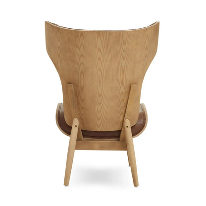 aRmanica VINS BROWN LEATHER EFFECT CHAIR WITH WINGED BACK