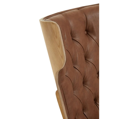 aRmanica VINS BROWN LEATHER EFFECT CHAIR WITH WINGED BACK