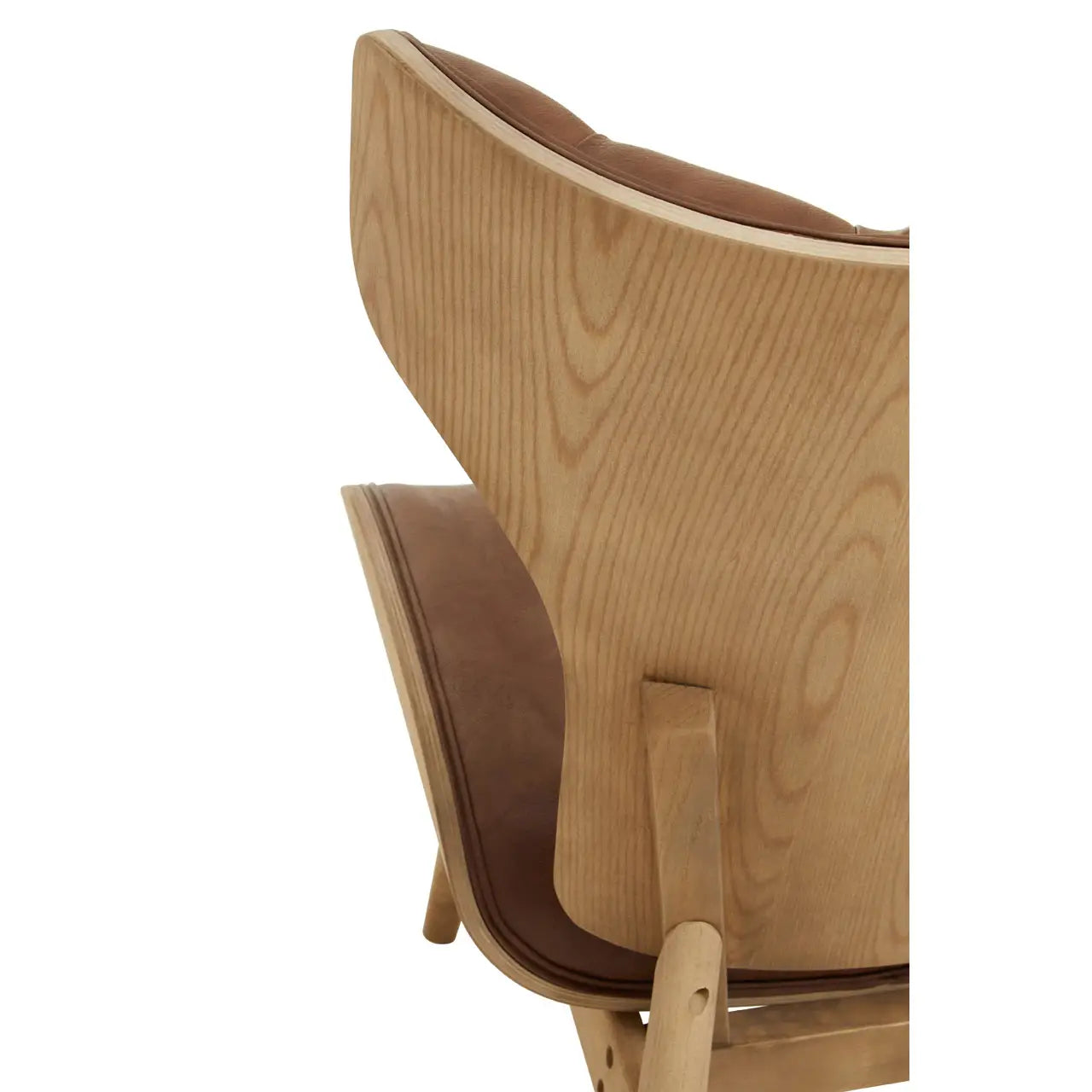 aRmanica VINS BROWN LEATHER EFFECT CHAIR WITH WINGED BACK