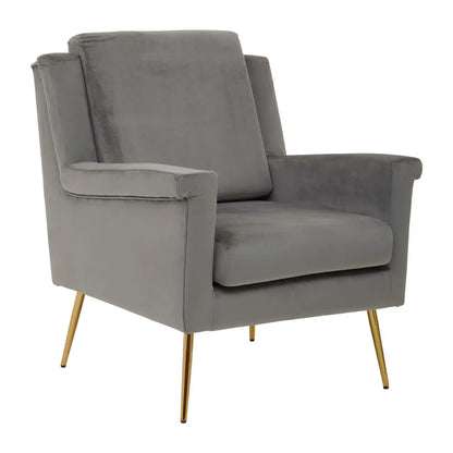 aRmanica SOLAM GREY VELVET ARMCHAIR