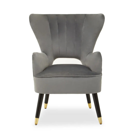 aRmanica SLOANOR GREY VELVET ARMCHAIR