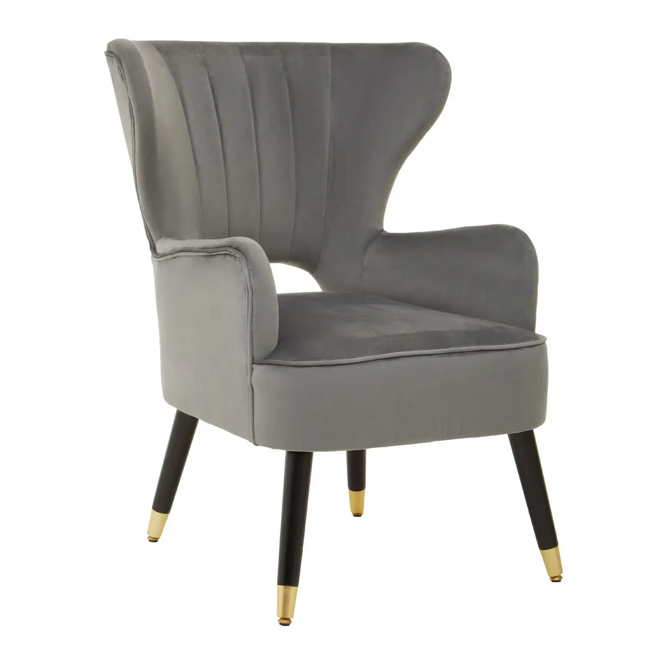 aRmanica SLOANOR GREY VELVET ARMCHAIR