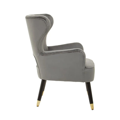 aRmanica SLOANOR GREY VELVET ARMCHAIR