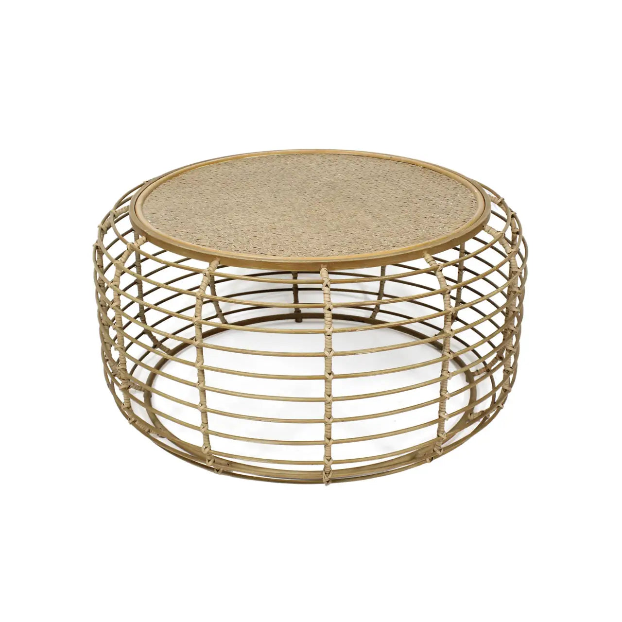 aRmanica TRENTINI COFFEE TABLE WITH RATTAN TOP