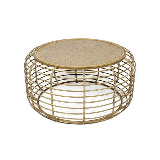 aRmanica TRENTINI COFFEE TABLE WITH RATTAN TOP