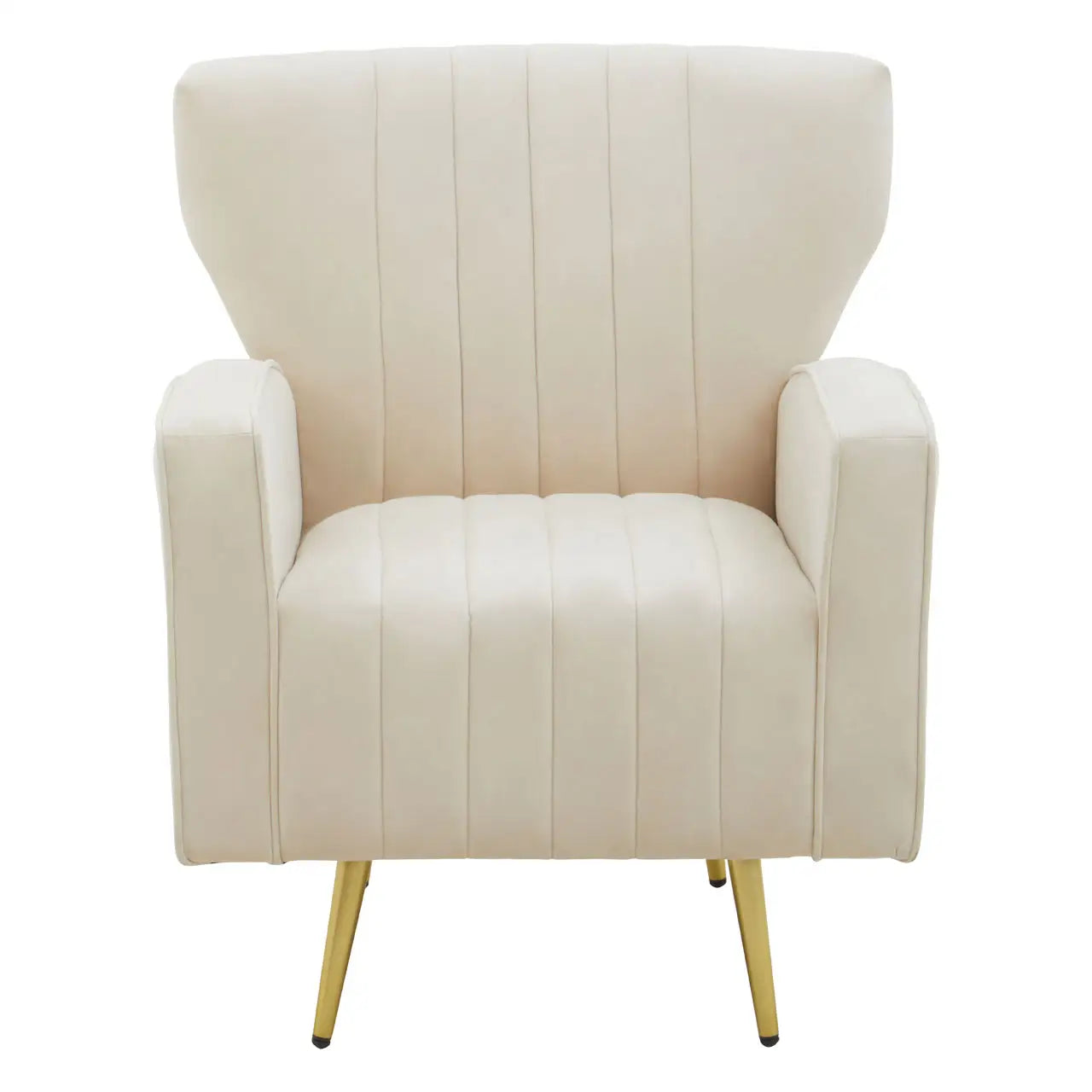 aRmanica KAYLEY NATURAL VELVET ARMCHAIR