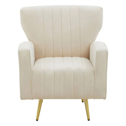 aRmanica KAYLEY NATURAL VELVET ARMCHAIR