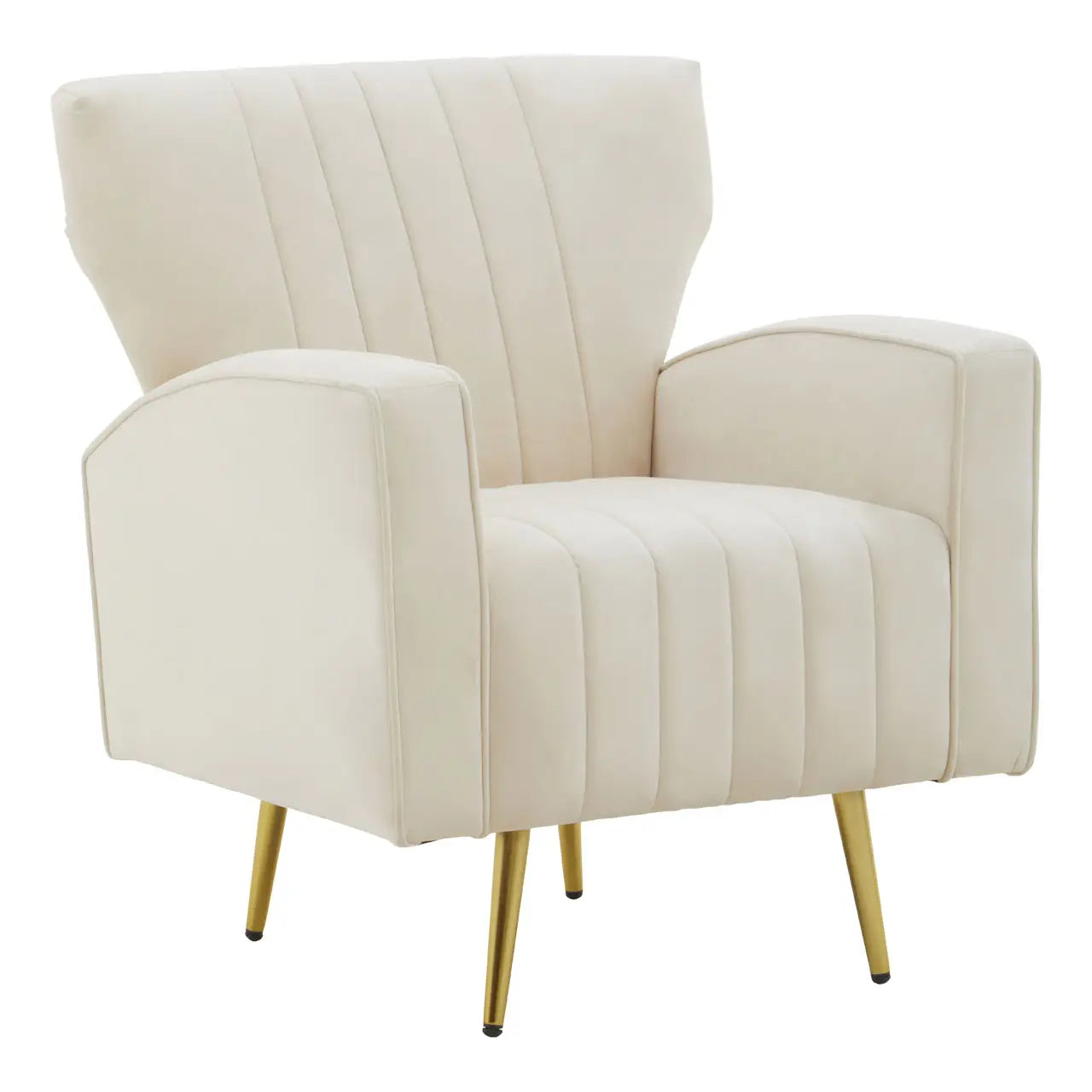 aRmanica KAYLEY NATURAL VELVET ARMCHAIR