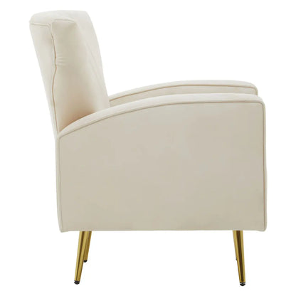 aRmanica KAYLEY NATURAL VELVET ARMCHAIR