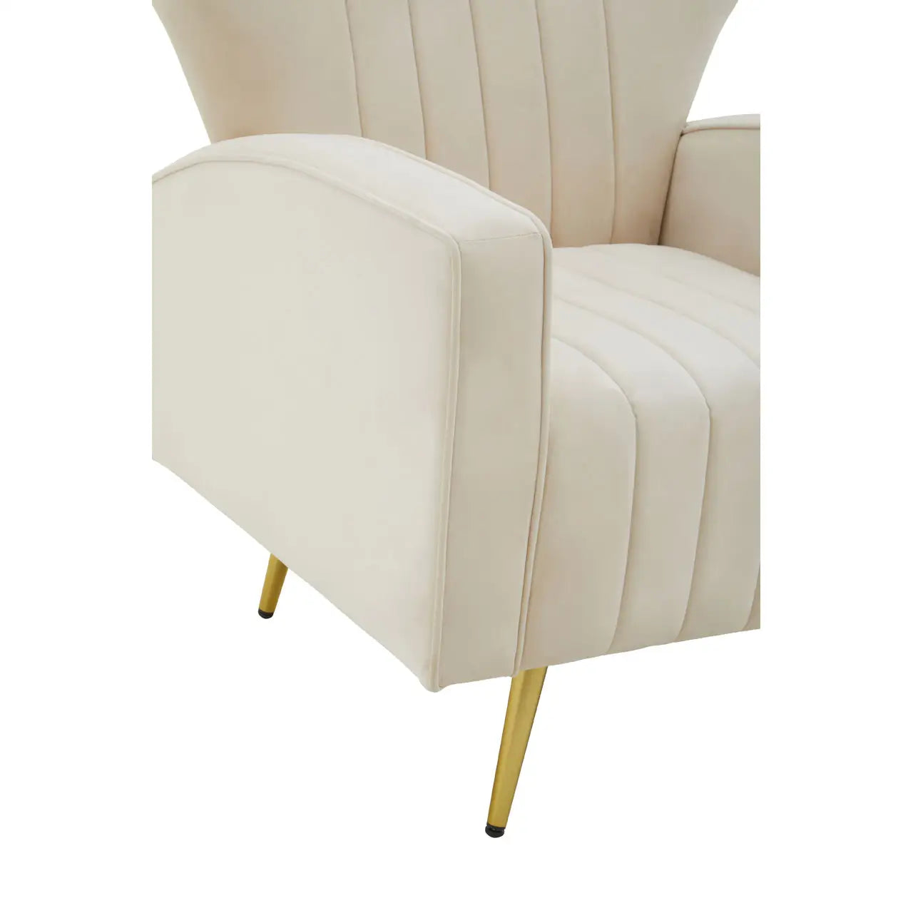 aRmanica KAYLEY NATURAL VELVET ARMCHAIR