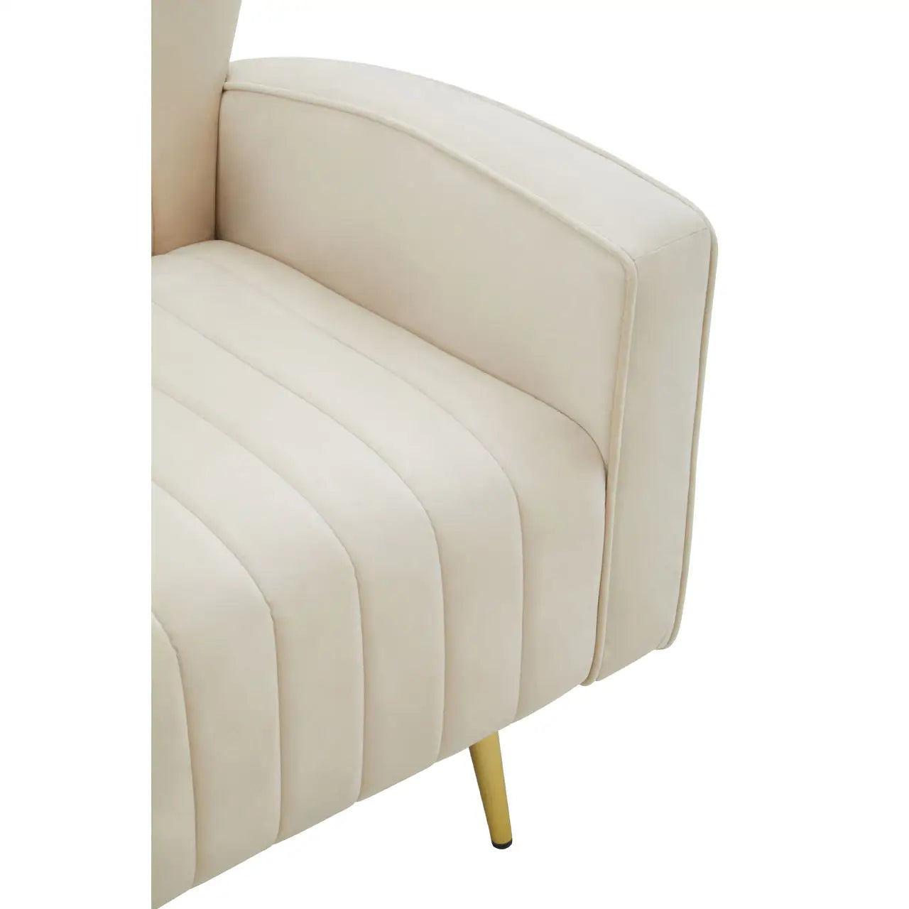 aRmanica KAYLEY NATURAL VELVET ARMCHAIR