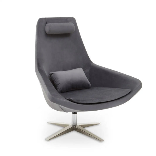 aRmanica KAIRO GREY VELVET ARMCHAIR