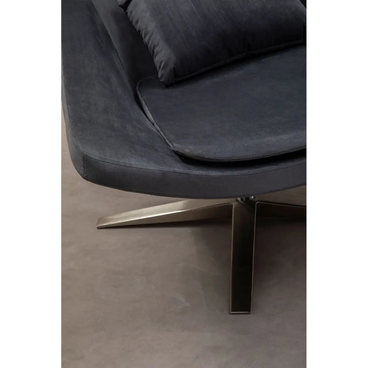 aRmanica KAIRO GREY VELVET ARMCHAIR