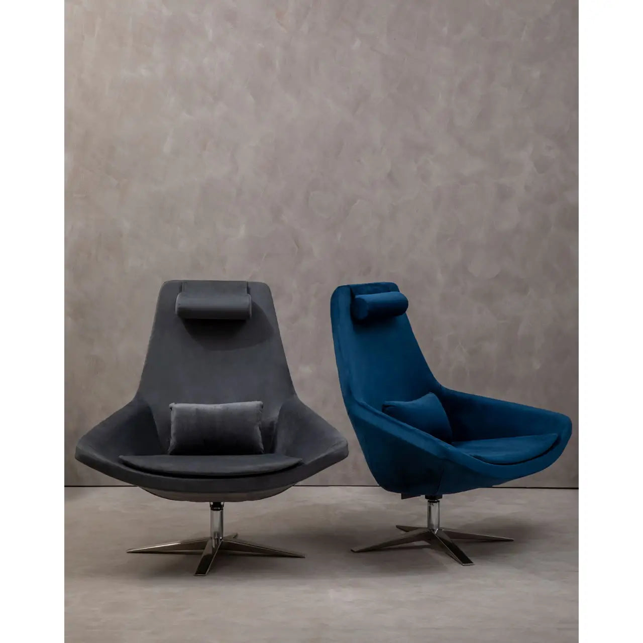 aRmanica KAIRO GREY VELVET ARMCHAIR