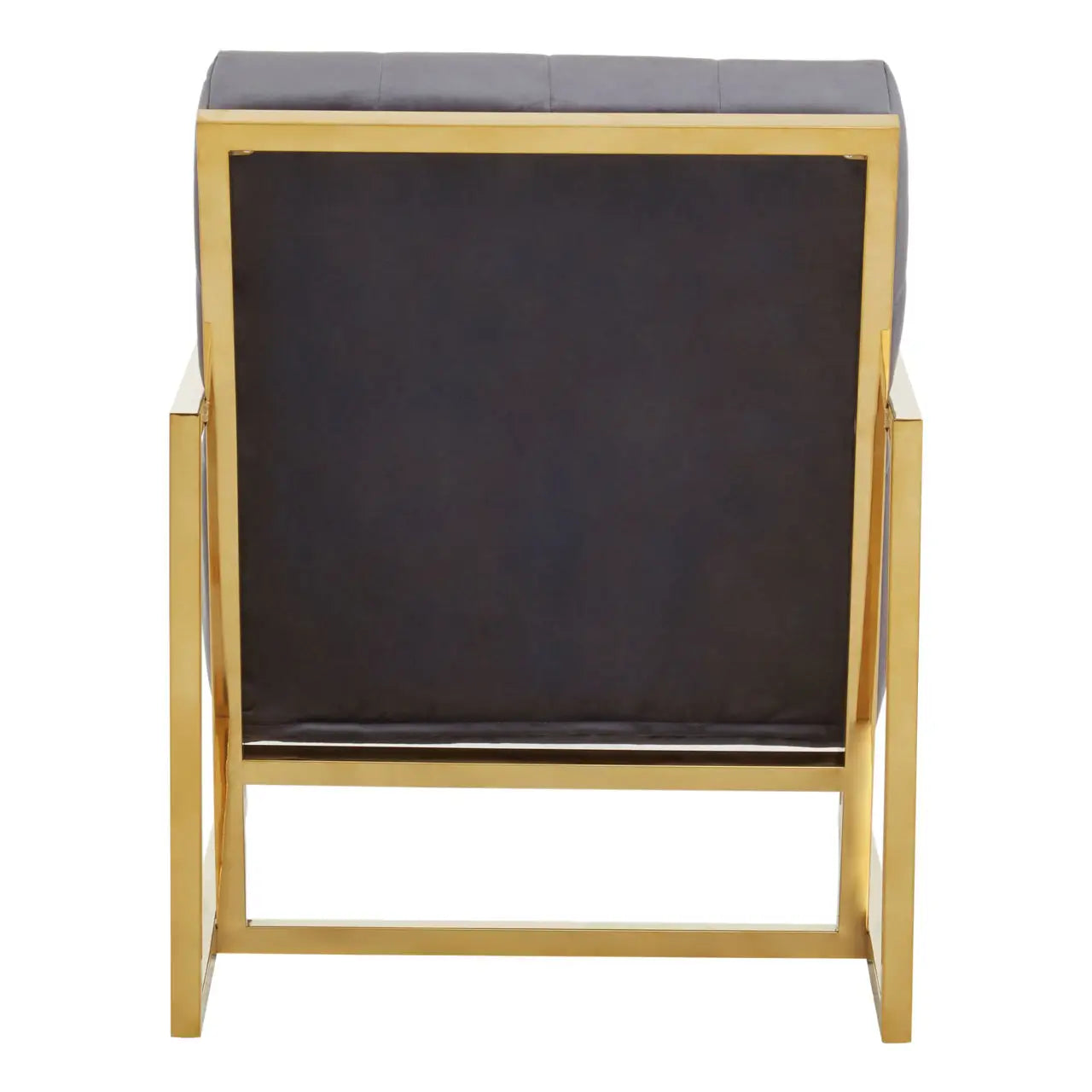 aRmanica HINO GREY VELVET CHAIR WITH GOLD FRAME