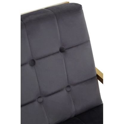 aRmanica HINO GREY VELVET CHAIR WITH GOLD FRAME