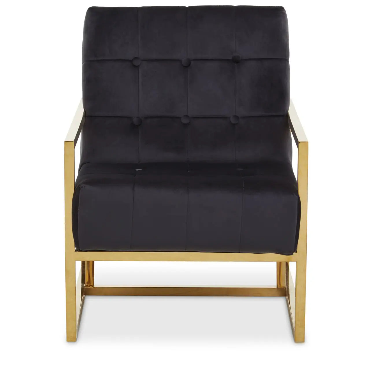 aRmanica HINO BLACK VELVET CHAIR WITH GOLD FRAME