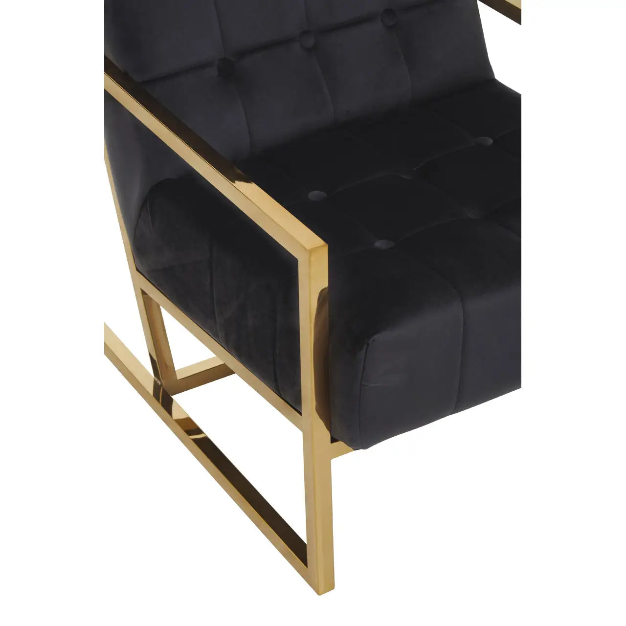 aRmanica HINO BLACK VELVET CHAIR WITH GOLD FRAME