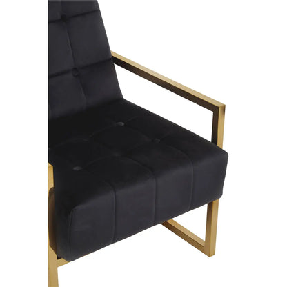 aRmanica HINO BLACK VELVET CHAIR WITH GOLD FRAME