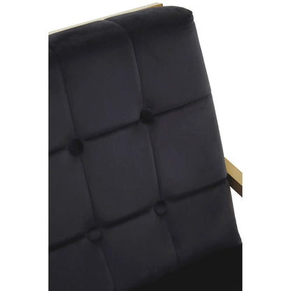 aRmanica HINO BLACK VELVET CHAIR WITH GOLD FRAME