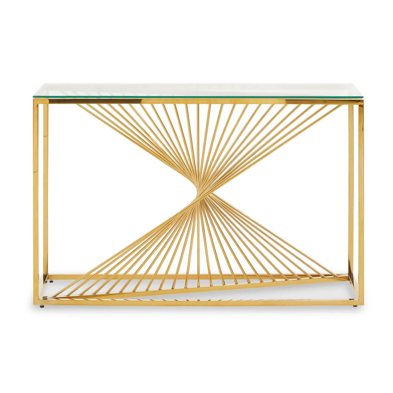 aRmanica Console Table With Gold Finish Frame