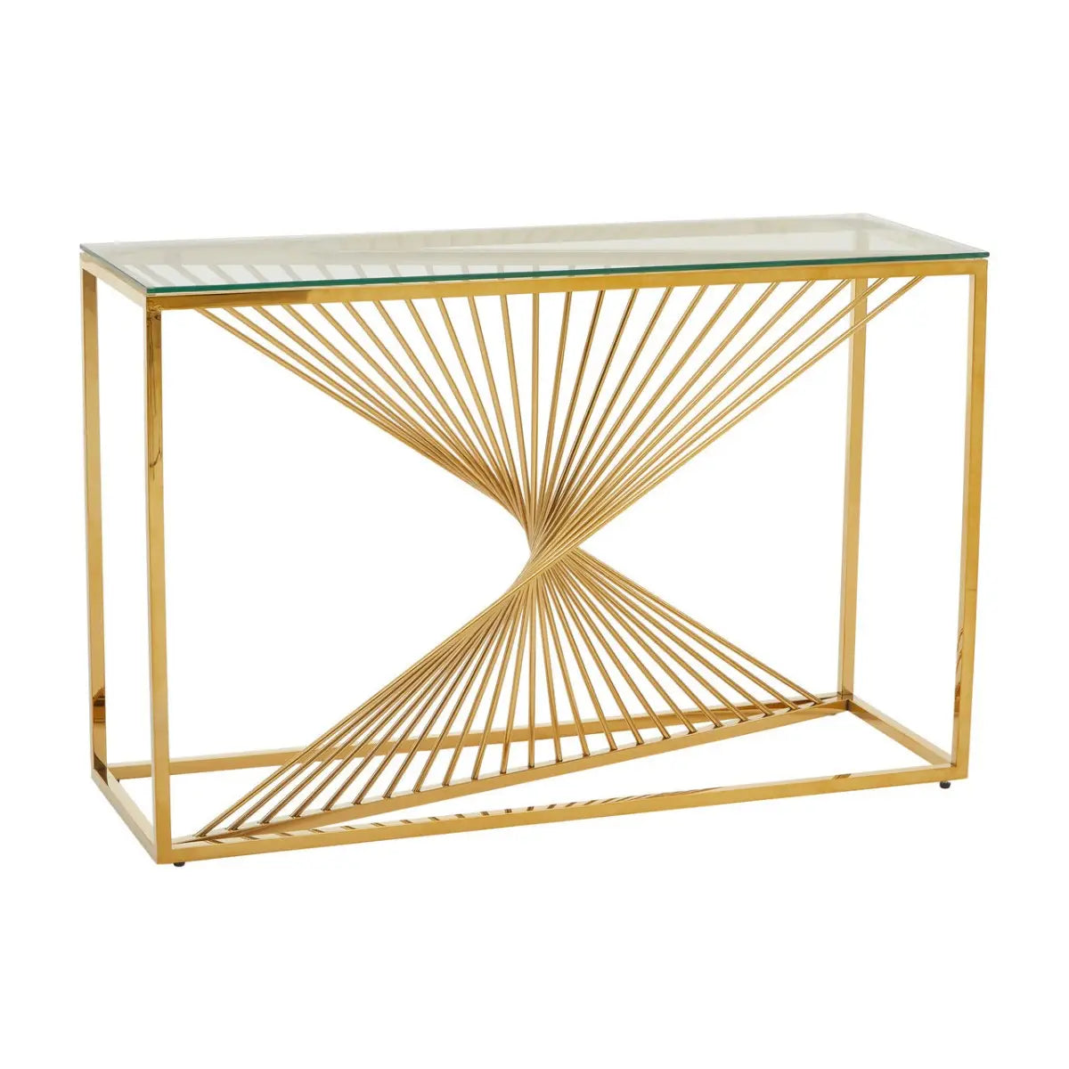 aRmanica Console Table With Gold Finish Frame