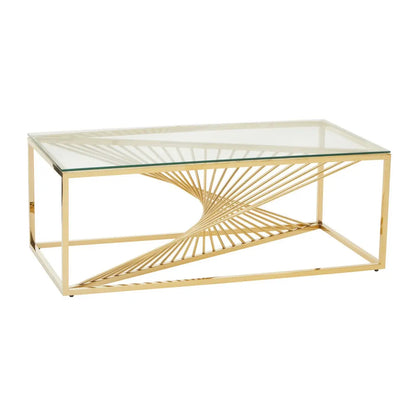 aRmanica AMELLO COFFEE TABLE WITH GOLD FINISH FRAME