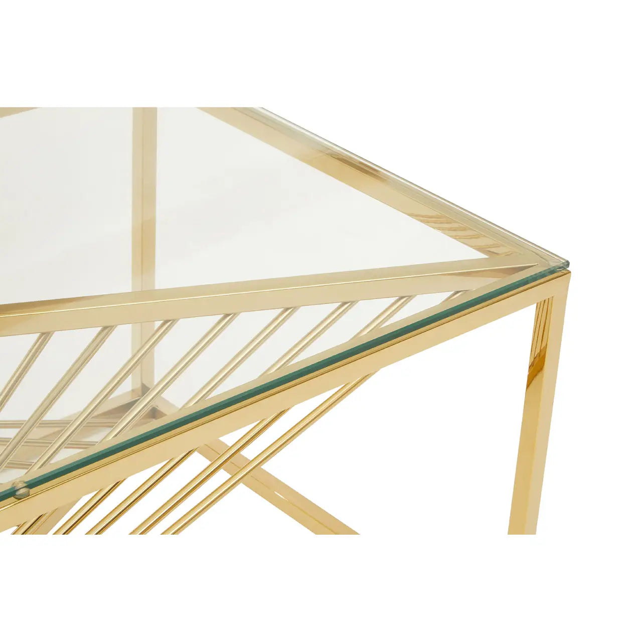 aRmanica AMELLO COFFEE TABLE WITH GOLD FINISH FRAME