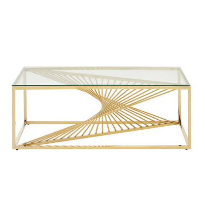 aRmanica AMELLO COFFEE TABLE WITH GOLD FINISH FRAME