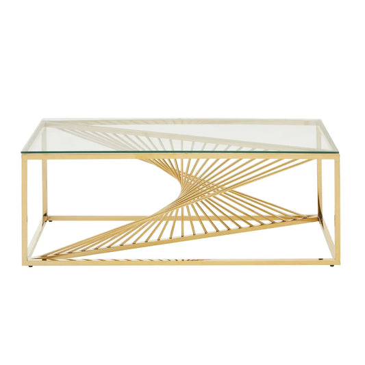 aRmanica AMELLO COFFEE TABLE WITH GOLD FINISH FRAME