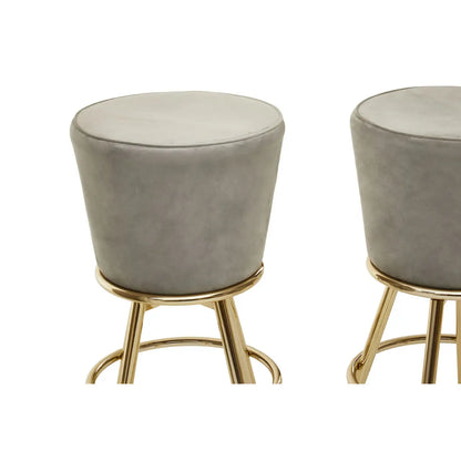 aRmanica CHICAGO BAR AND GREY VELVET STOOLS SET